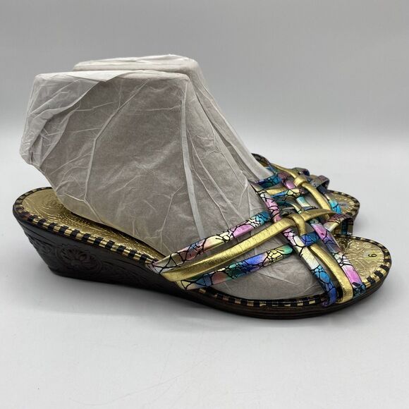 Mussi Sandalia Colombian Multicolor Metallic Slip-On Sandals Women's Size 6 - Picture 3 of 7